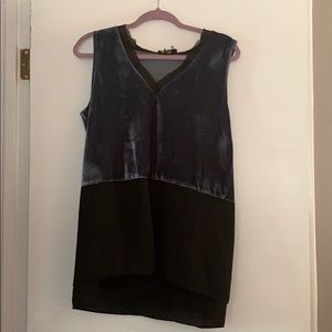 Size Large velvet blue top with sheer black bottom